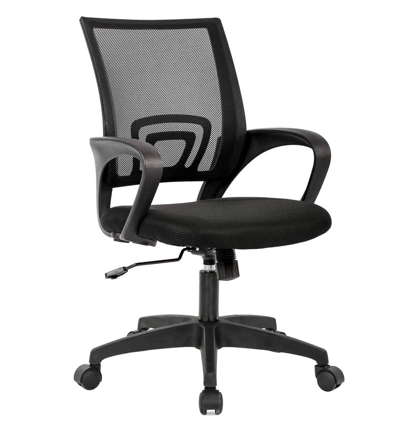 Comfortable Heated Custom Rolling Secretary Work Net Office Visitor Chair Black Full Mesh Back Office chairs Desk Office Chair