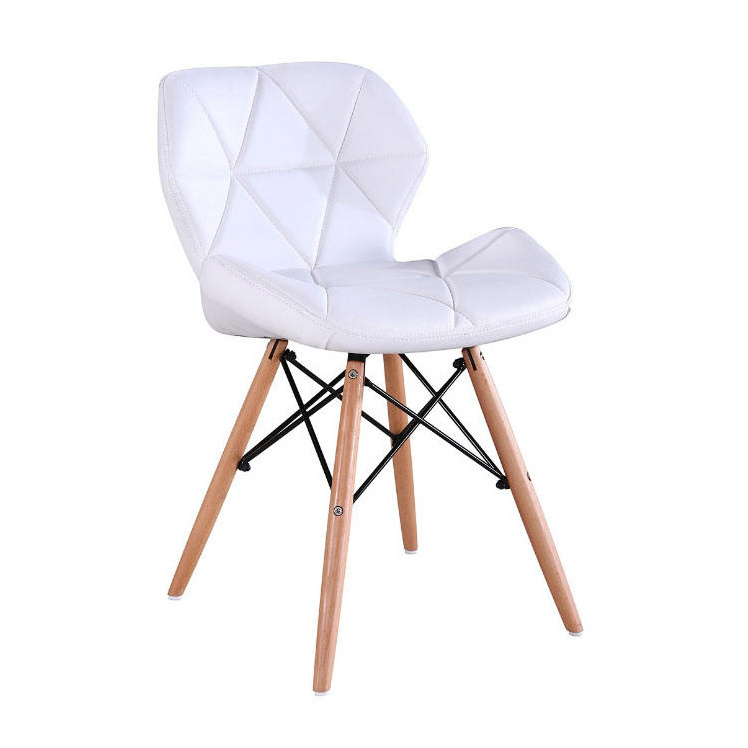 Hot Sale New Fancy Luxury Design Color Restaurant Furniture Chair Leather Wood Legs Dining Chairs