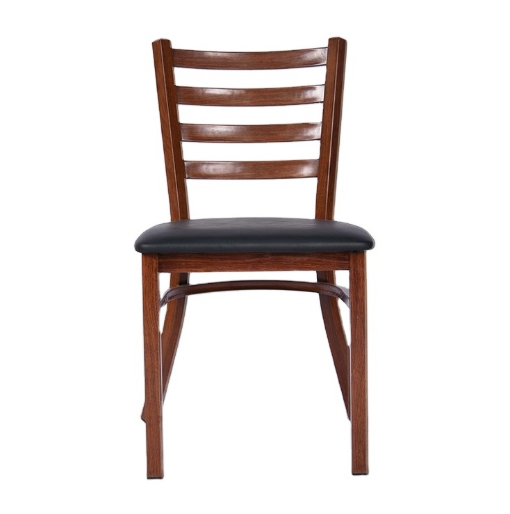 Manufacturer Unique Design Top Quality Upholstered Cafe Restaurant Furniture Chair Leather Dining Chairs with Wooden Legs