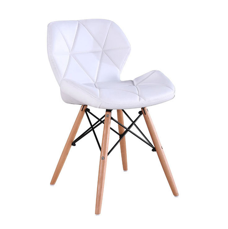 Wholesale Modern Rader Hardness Colors Leather Covered Seat Wooden Legs Dining Chair for Sale