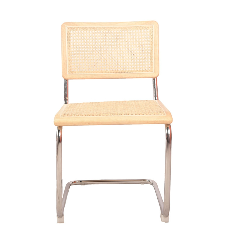 Wholesale Classic Stylish Rattan Cesca Chair Replica Cane Dining Chair With Metal Chromed Legs