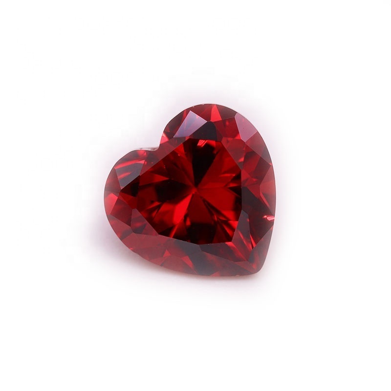 Machine Cut Synthetic  Heart Cut Garnet  Cubic Zirconia Diamond Jewelry Gemstones