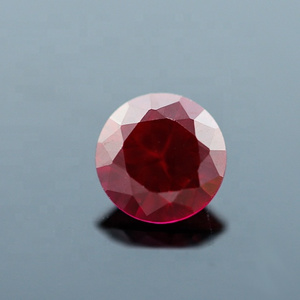 Fancy Jewelry AAA synthetic gemstone per carat price round shape stone rose gems corundum ruby