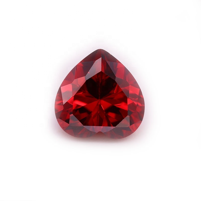 Machine Cut Synthetic  Heart Cut Garnet  Cubic Zirconia Diamond Jewelry Gemstones