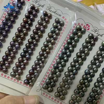 Cheapest 5.5mm-12mm natural freshwater pearls loose beads coin shape high imitation Tahitian black pearls