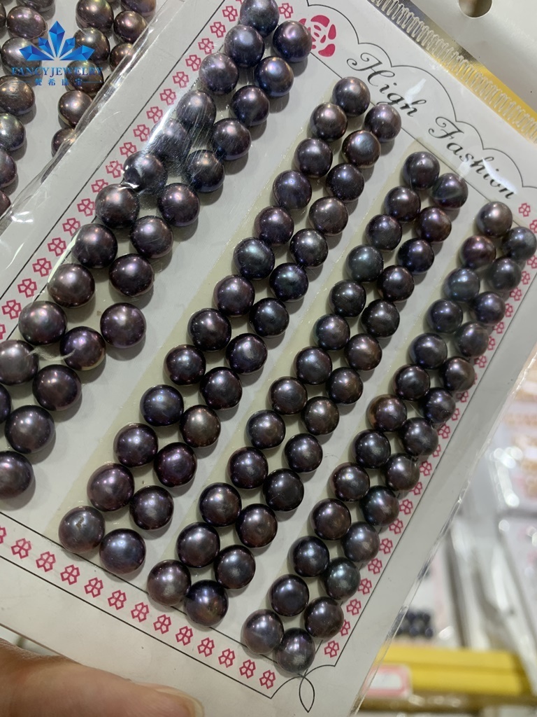 Cheapest 5.5mm-12mm natural freshwater pearls loose beads coin shape high imitation Tahitian black pearls