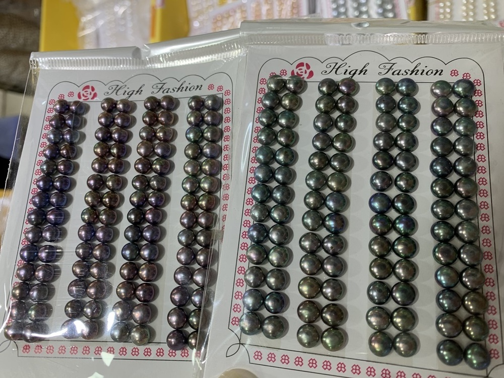 Cheapest 5.5mm-12mm natural freshwater pearls loose beads coin shape high imitation Tahitian black pearls