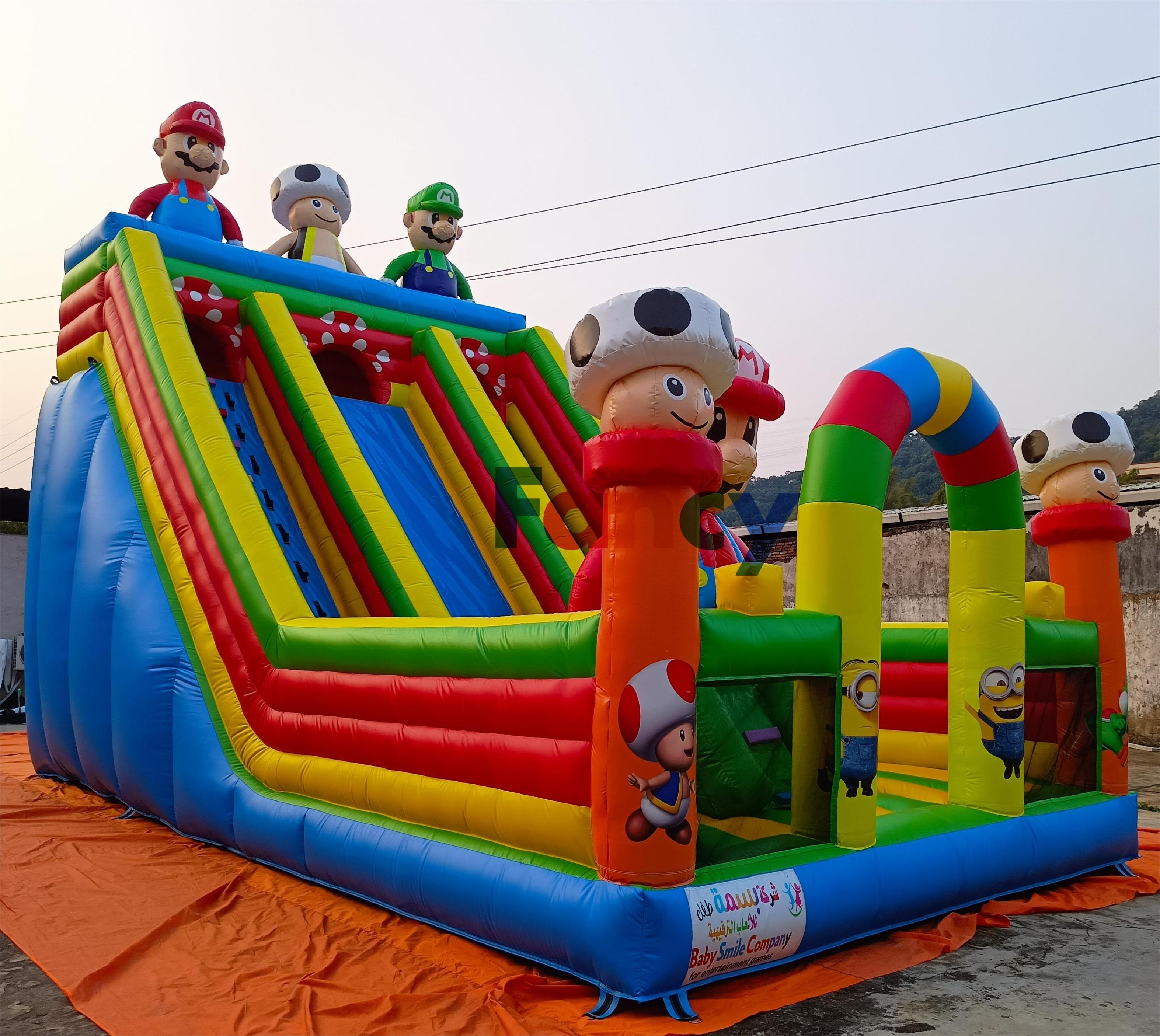 Best choice pvc inflatable bouncer slide/bouncy and inflatable slide/super mario inflatable bouncy castle for kids