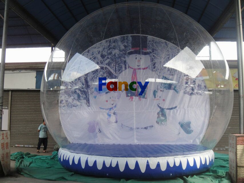 Factory price Giant christmas snow globes Inflatable bubble ball 8m diameter transparent snow ball tent