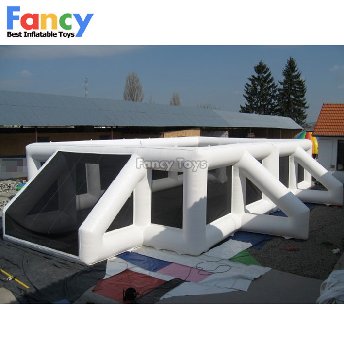 Big size inflatable water soccer field for rent/football field with fencing for sale