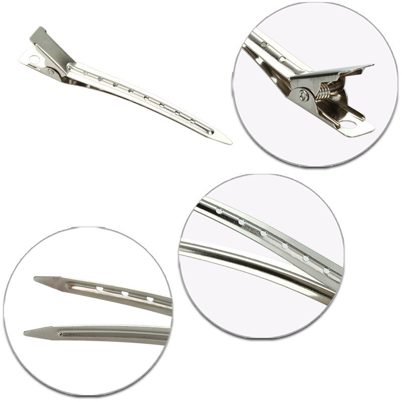 3.5 Inches Duck Bill Hair Clips Metal Alligator Curl Clips Sectioning Clips For Beauty Salon