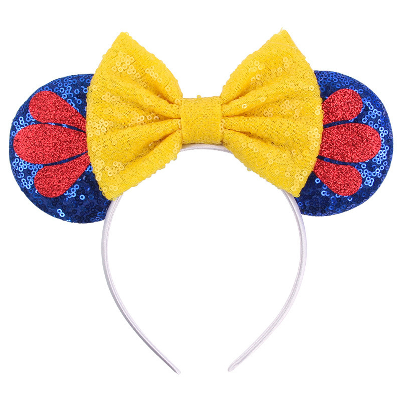 Wholesale Girls hair accessories mickey hairband glitter party girls sequins mickey ear headband