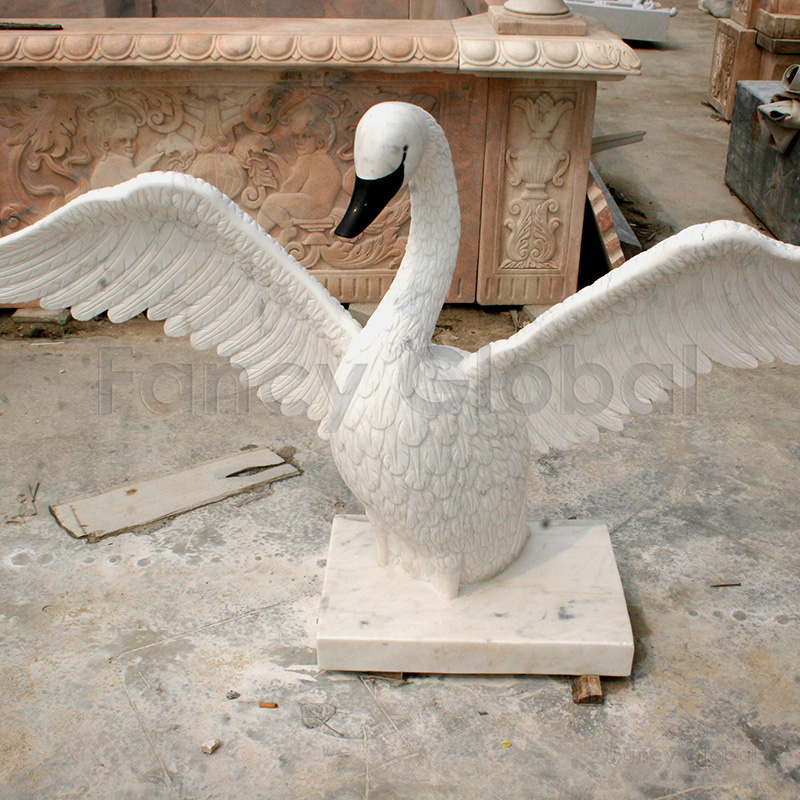 FANCY High Quality Hot Sale Marble Animal Statue Goose Sculpture Life Size Decor