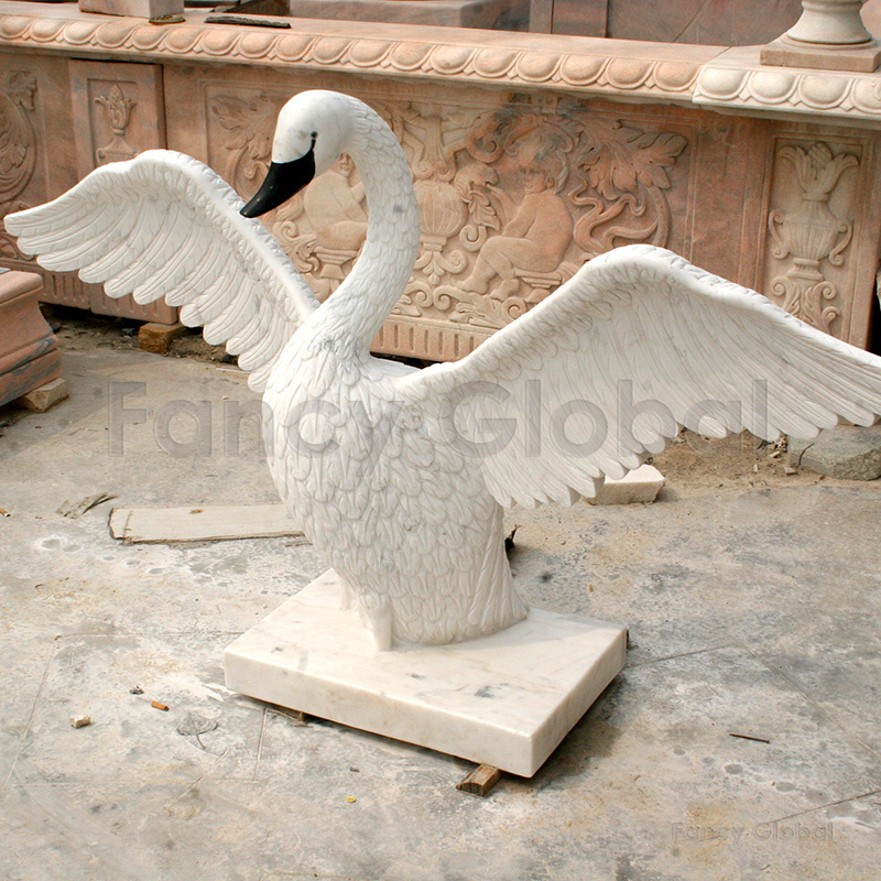 FANCY High Quality Hot Sale Marble Animal Statue Goose Sculpture Life Size Decor