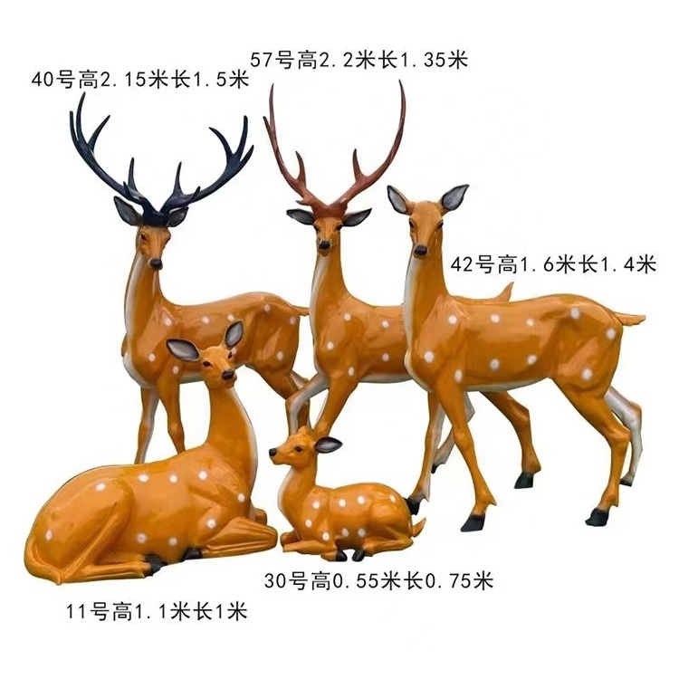 New Arrival Outdoor Garden Life Size Cartoon Animals Giraffe Statue Customized Large Resin Sculpture Deer