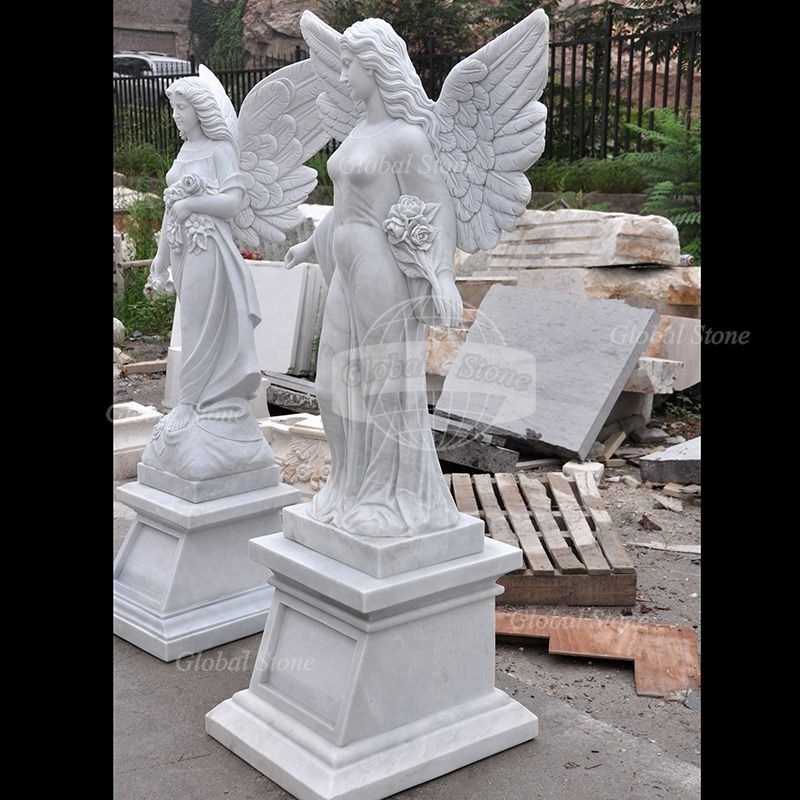 FANCY Factory Price Hand Carving Marble Granite Standing Angel Tombstone Headstone And Monuments