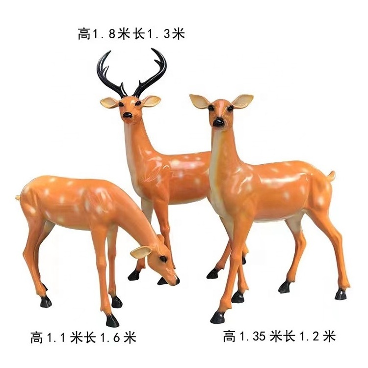 New Arrival Outdoor Garden Life Size Cartoon Animals Giraffe Statue Customized Large Resin Sculpture Deer