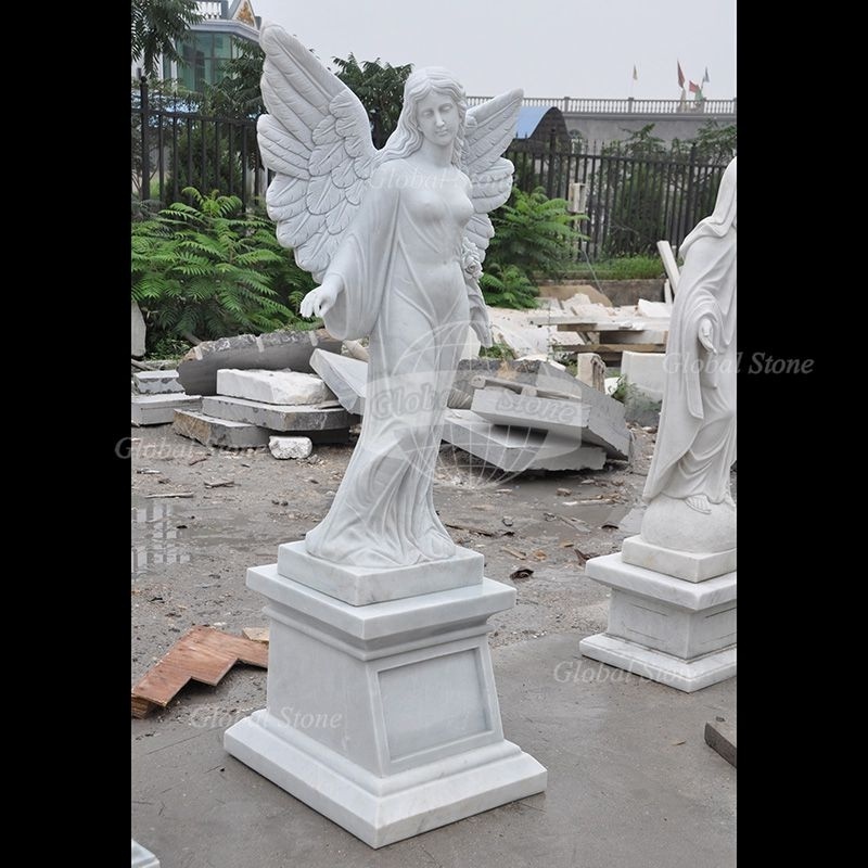 FANCY Factory Price Hand Carving Marble Granite Standing Angel Tombstone Headstone And Monuments