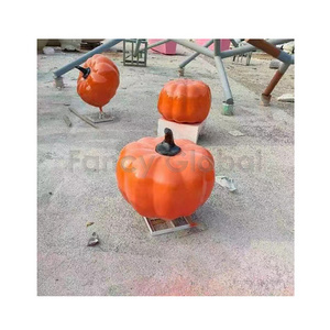 Customized New Design FRP Fruit Vegetable Sculpture Fiberglass Pumpkin Resin Statue For Outdoor Garden Decoration