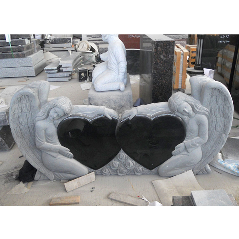 Outdoor Large Life Size Angels Statue Engraving Graves  Cemetery Tombstone Monuments Headstones Marble Weeping Angel Headstone