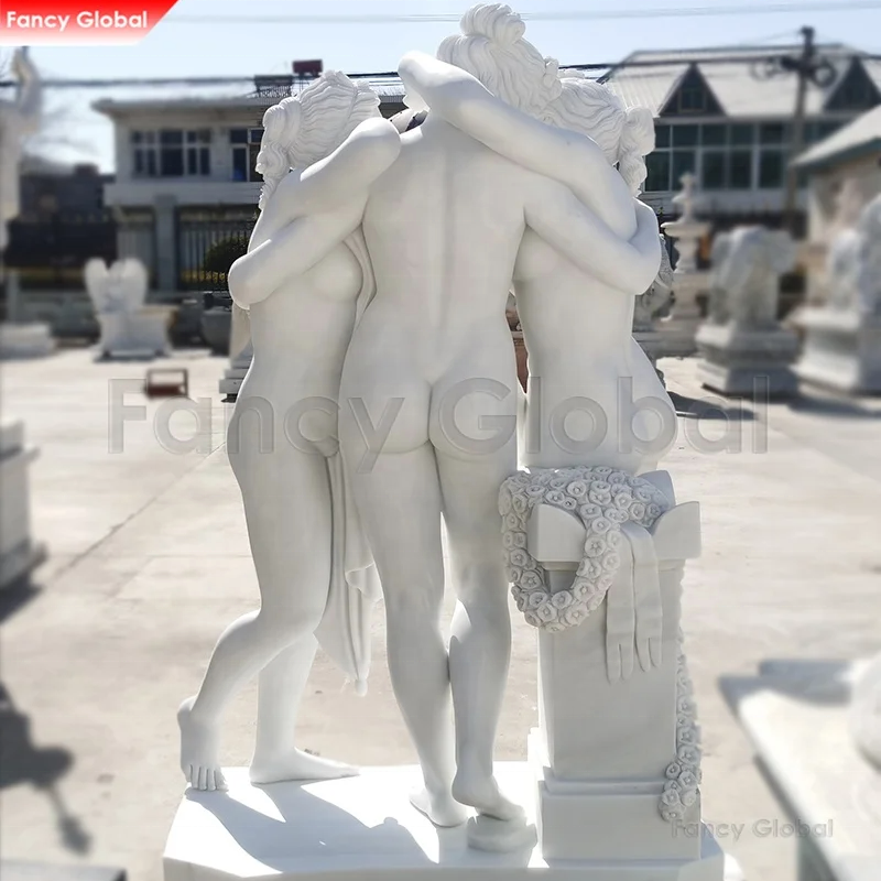 Outdoor Decoration Classical Figure Woman Sculpture The Three Graces Marble Statue