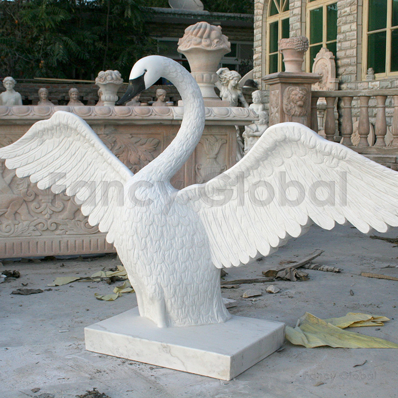 FANCY High Quality Hot Sale Marble Animal Statue Goose Sculpture Life Size Decor