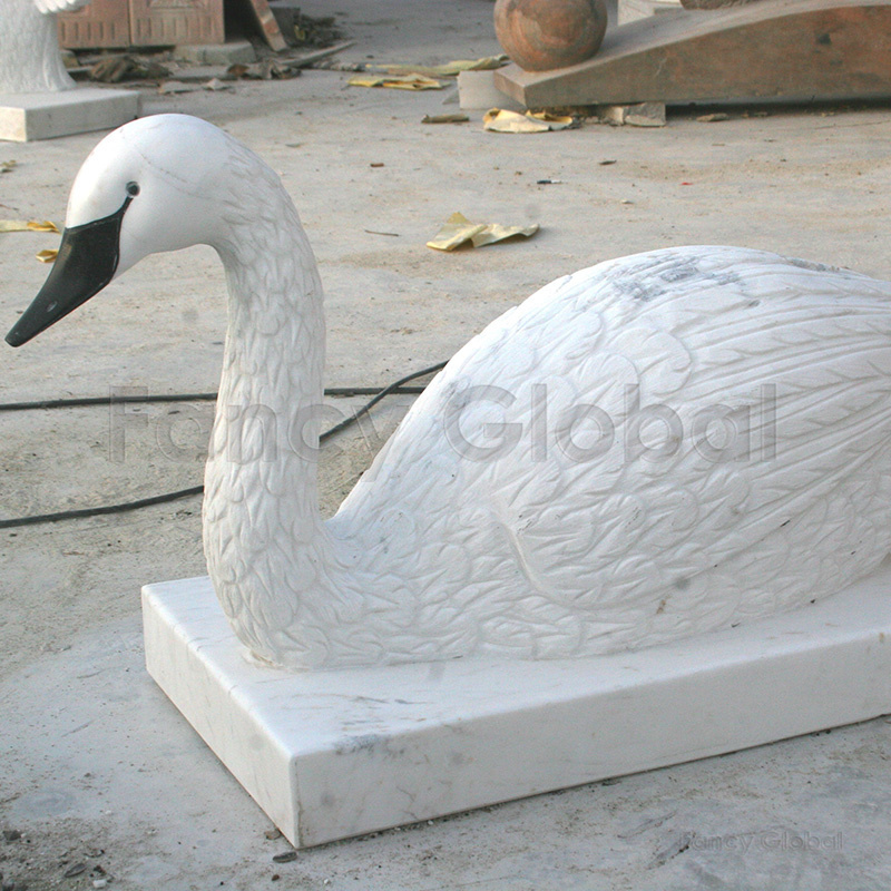 FANCY High Quality Hot Sale Marble Animal Statue Goose Sculpture Life Size Decor