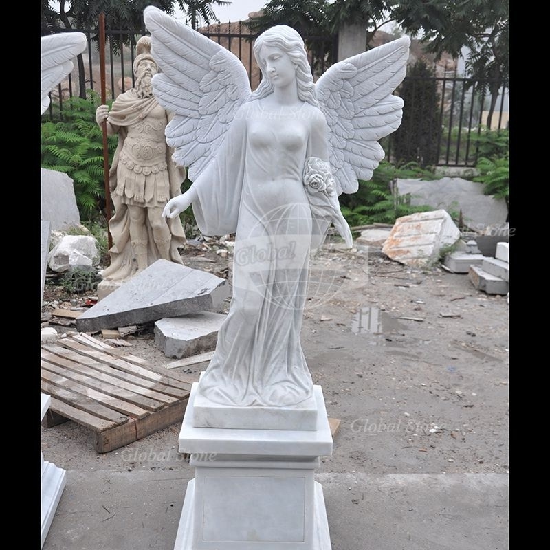 FANCY Factory Price Hand Carving Marble Granite Standing Angel Tombstone Headstone And Monuments