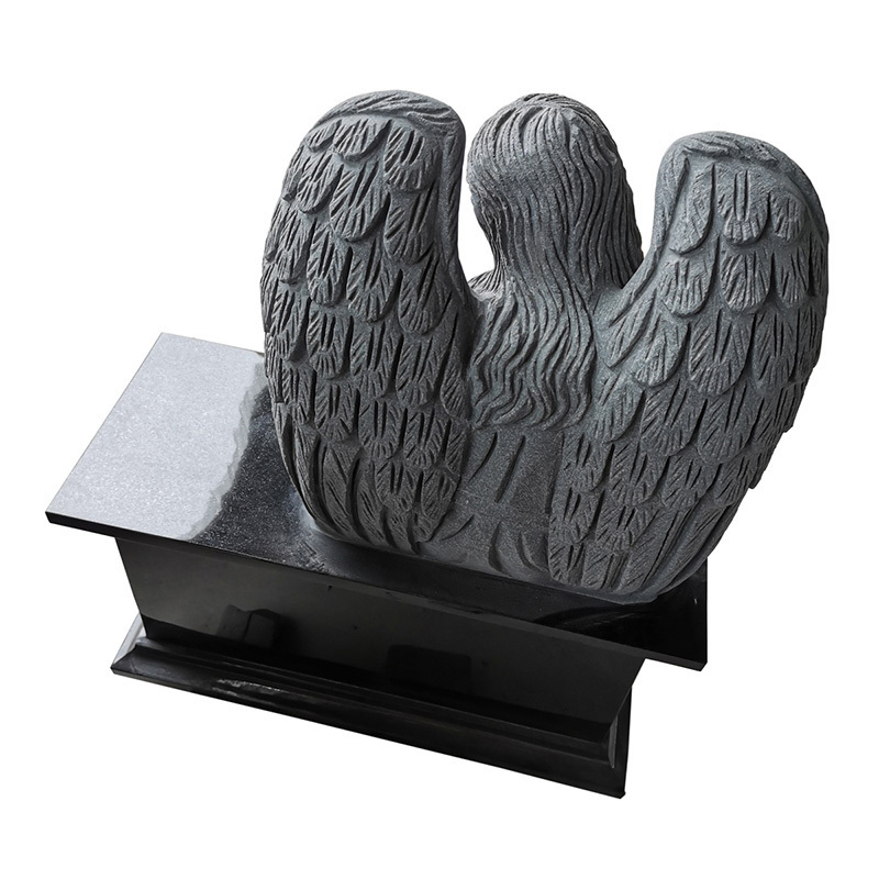 Factory Directly Wholesale Hand Carving Marble Angel Tombstone Black Marble Tombstones And Monuments