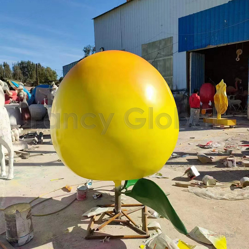 Customized New Design FRP Fruit Vegetable Sculpture Fiberglass Pumpkin Resin Statue For Outdoor Garden Decoration