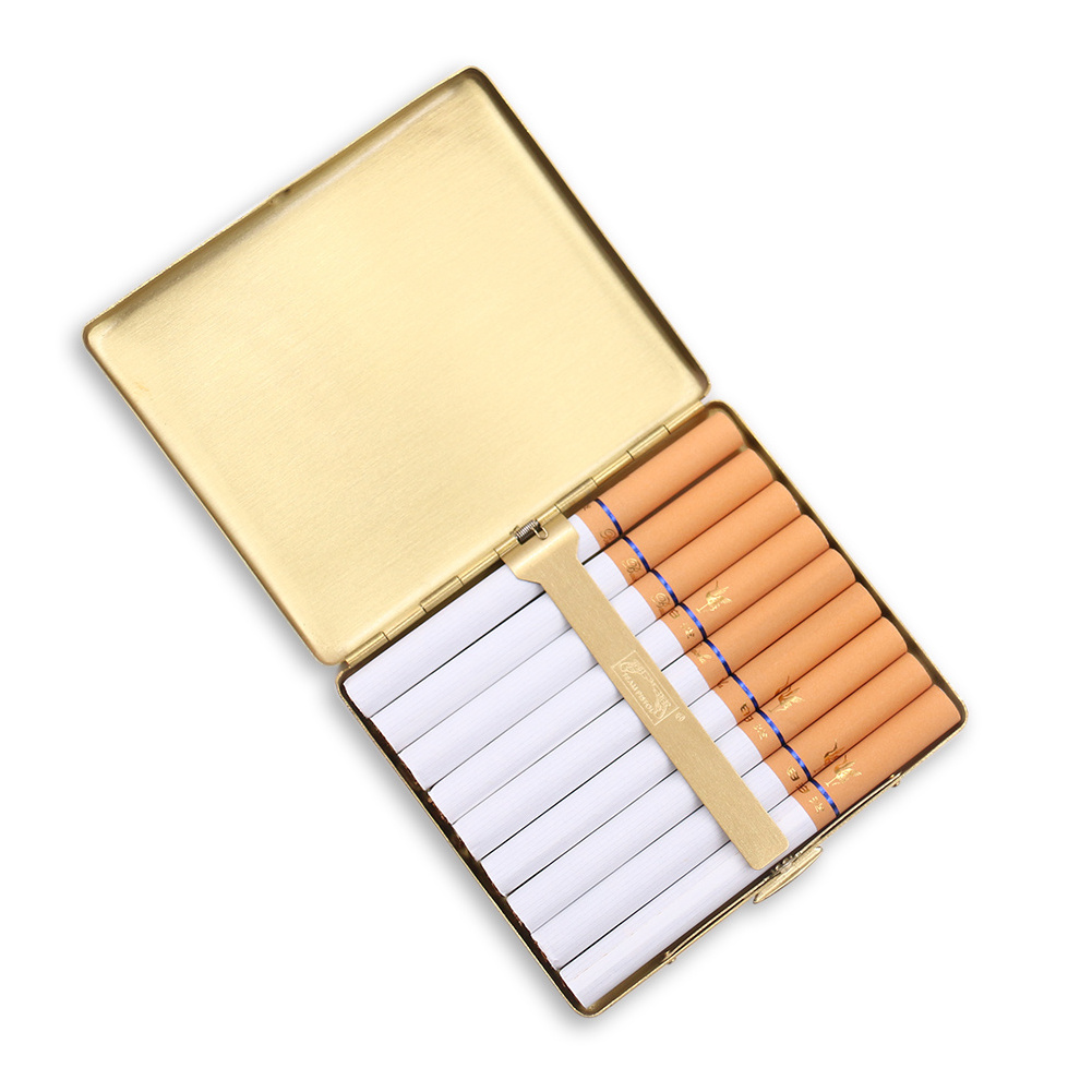 Promotional 9pcs Capacity Cigarette Box Pack Metal Aluminum Long Cigarette Case For Men gift