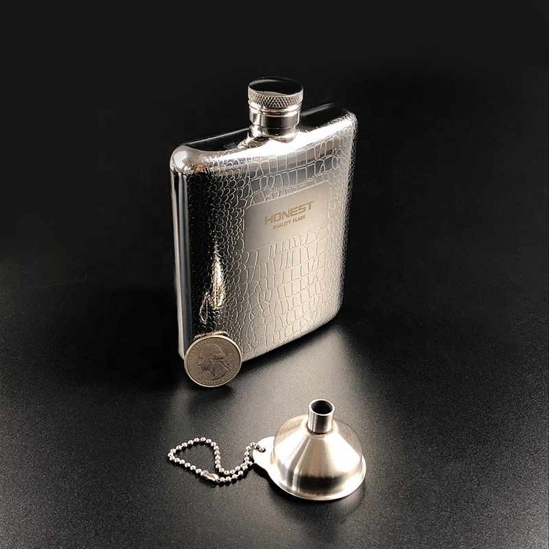 High Quality Portable Stainless Steel Flagon with Funnel Hip Flask For Camping Mountaineering Outdoor supplies