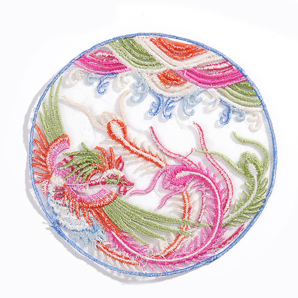 New Chinese style gauze embroidery piece embroidery cloth clothing accessories Tang style phoenix embroidered patch