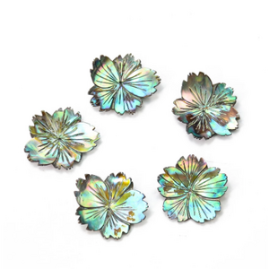 Natural New Zealand Abalone Shell polished Carved Flower shape Jewelry  shell beads for earrings necklace Making Accessories