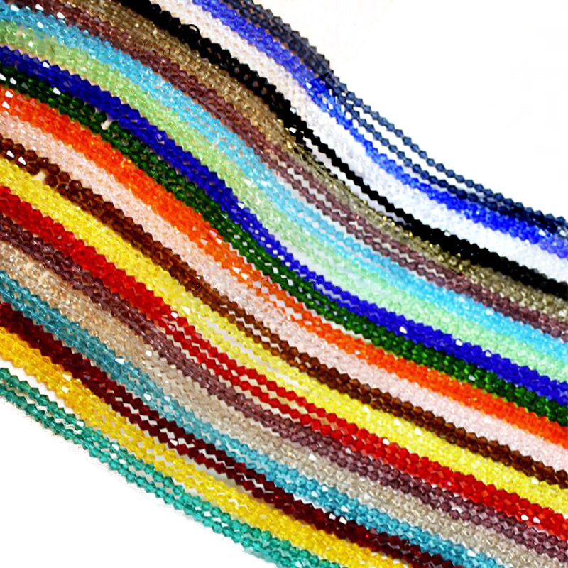 4mm Multicolor Charm Crystal Glass Loose Beads Spacer Crystal Bicone Beads