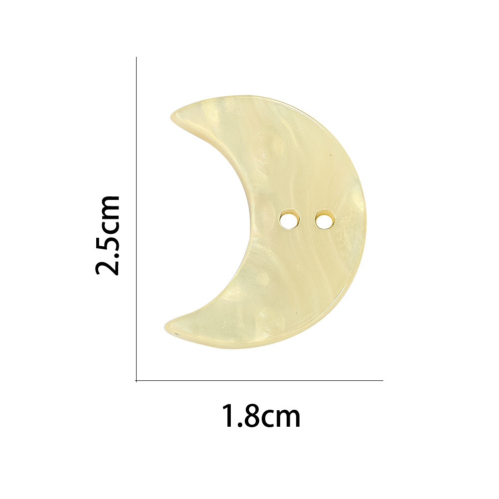 Natural seashell shells carved Moon Shape button with two holes garment accessories clothes decoration shirt button shell button