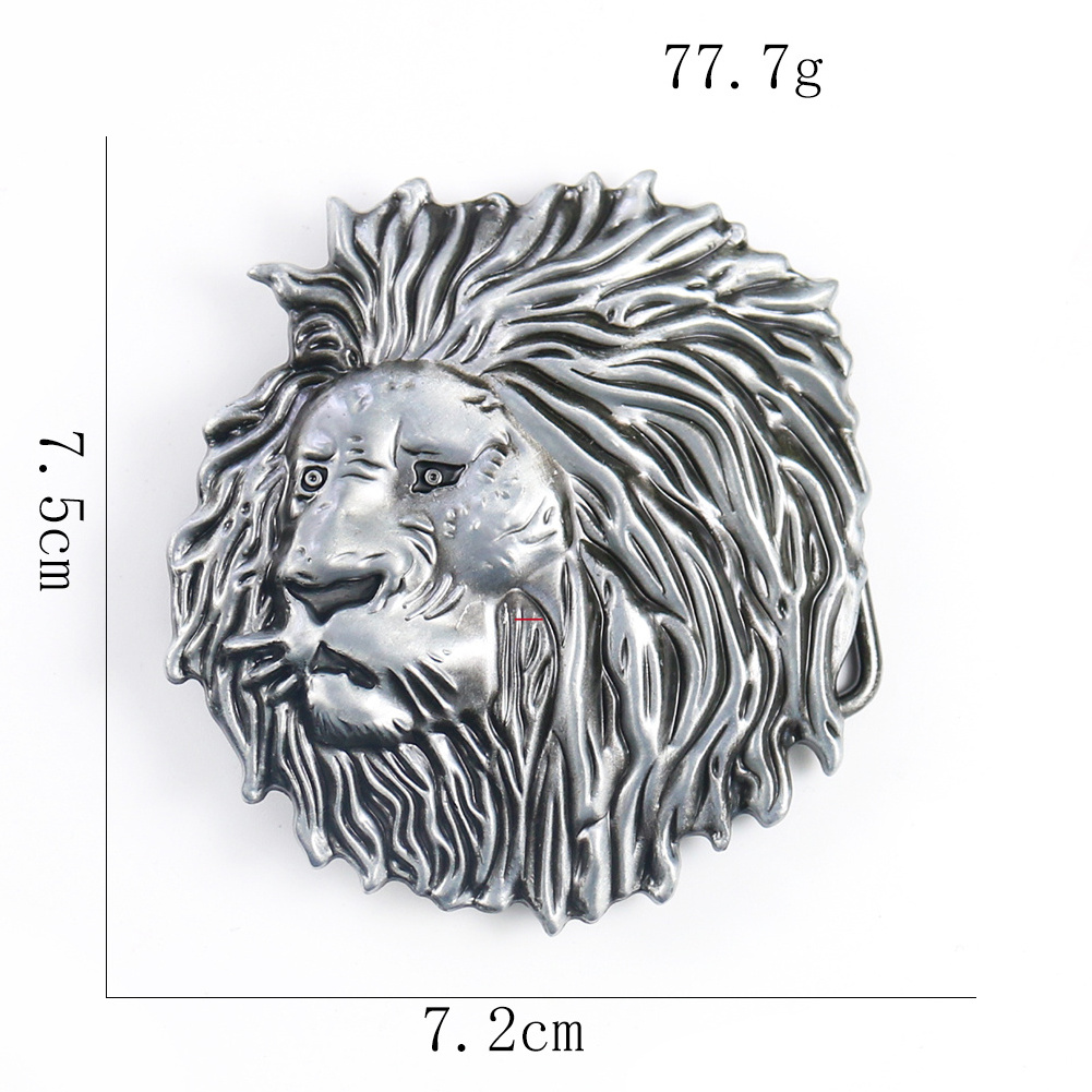 Hot selling stainless steel belt buckle high quality retro pattern lion belt buckle