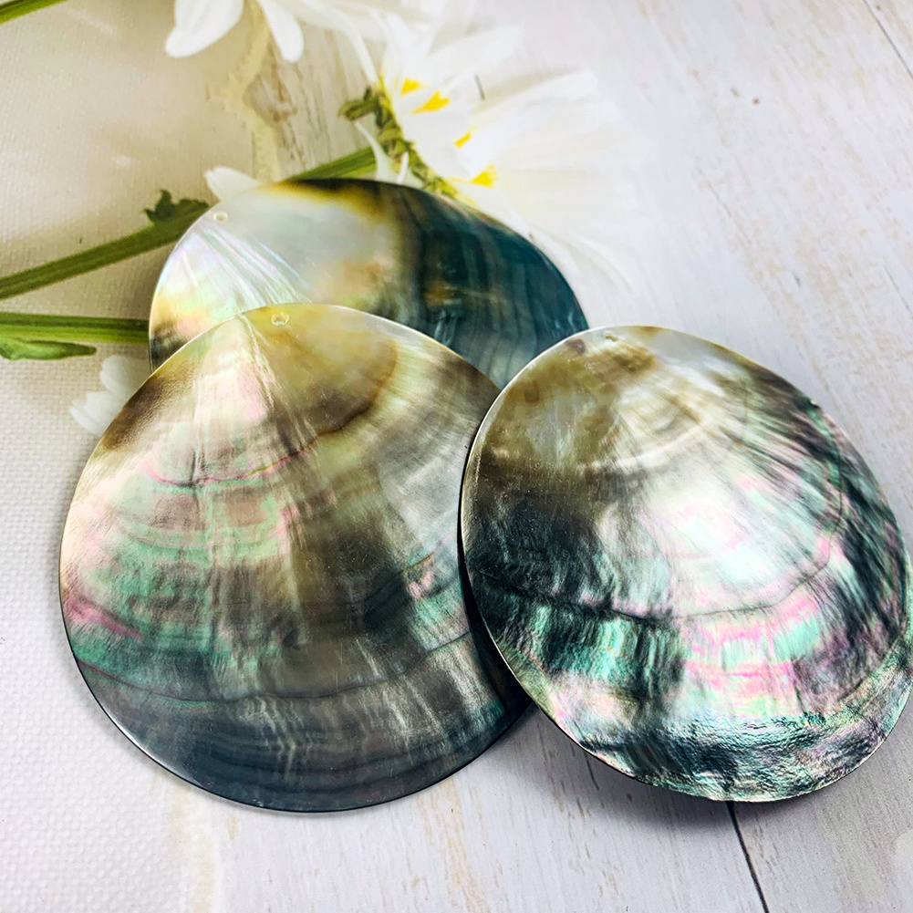 High quality polished blacklip mop shell round abalone shell slice inlay decoration