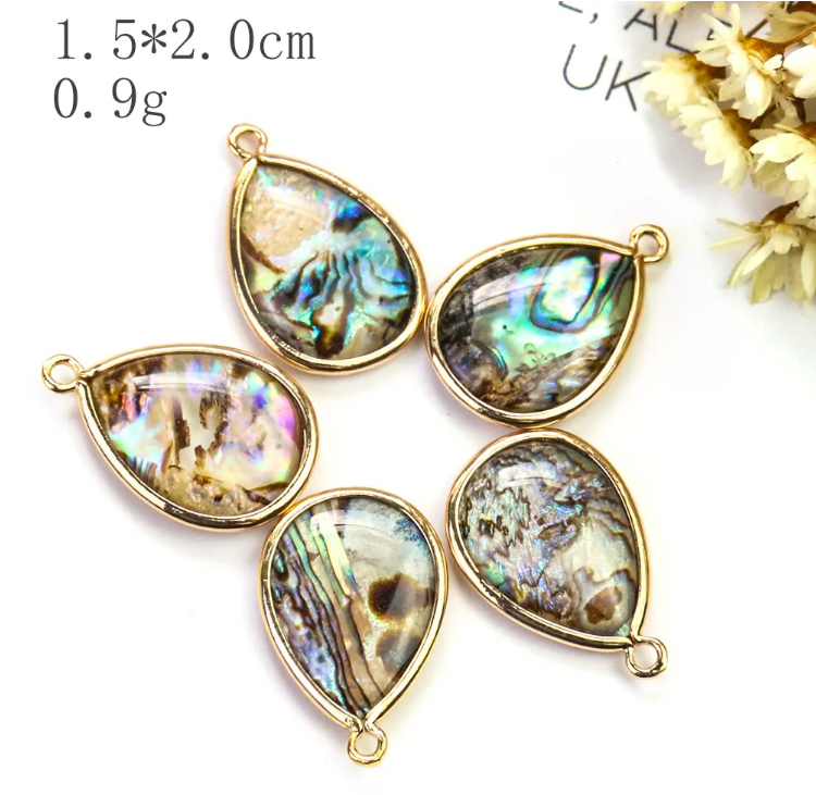 Polishing Natural abalone shell colours water drop shape pendant beads for necklace Jewelry Making Accessories