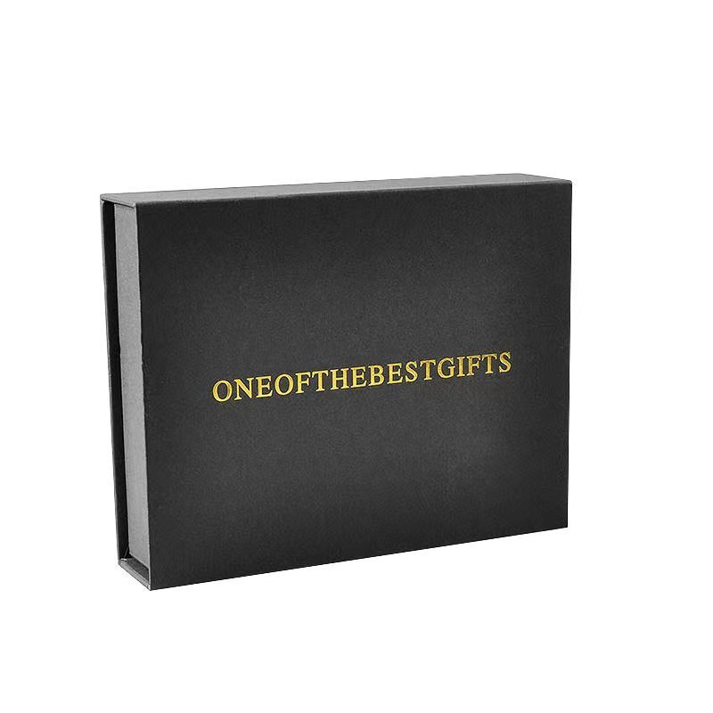 Factory Custom Luxury Handmade Flip Top Cardboard Black Paper Magnetic Closure Gift Box Packaging With Insert