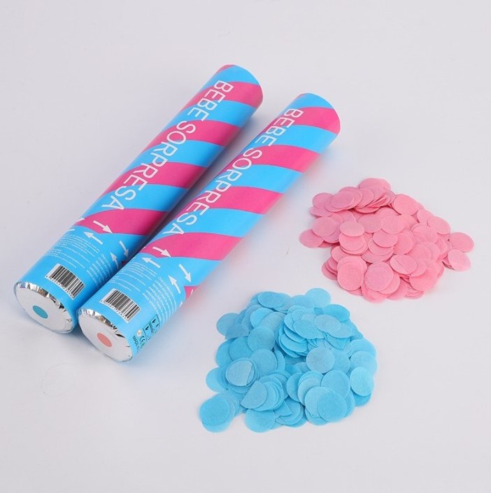 Baby Shower Party Supplies Biodegradable Blue Pink Baby Gender Reveal Party Cannon Poppers