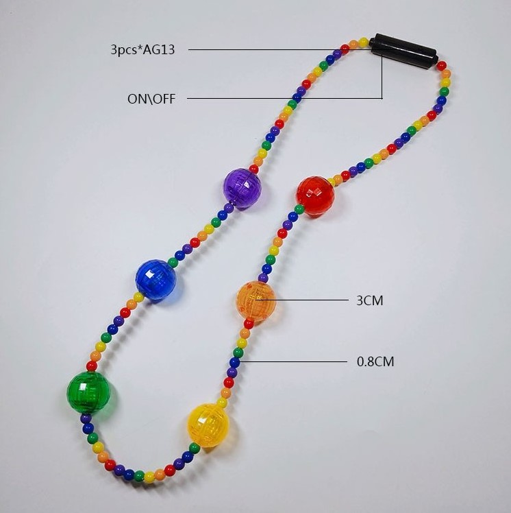 Wholesale Party Supply Flashing Led Mardi Gras Bead Necklace