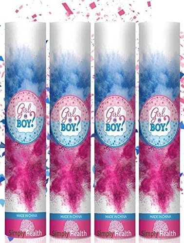 Gender Reveal Confetti Cannon Popper Gender Reveal Confetti Poppers Baby Gender Reveal Party Supplies Kit