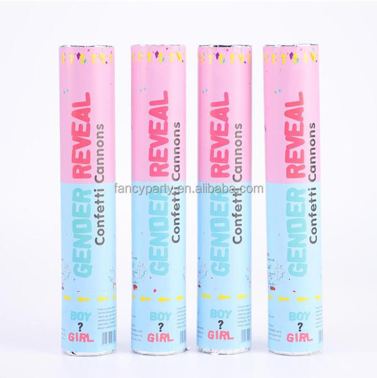 Blue Pink Gender Reveal Cannon Party Supplies Biodegradable Confetti Launcher Baby Shower Party Popper Confetti Cannon