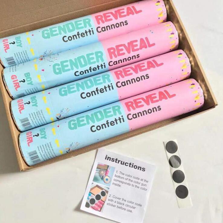 Blue Pink Gender Reveal Cannon Party Supplies Biodegradable Confetti Launcher Baby Shower Party Popper Confetti Cannon