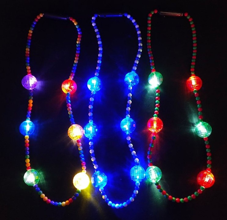 Wholesale Party Supply Flashing Led Mardi Gras Bead Necklace