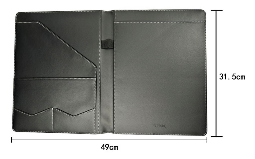 Clipboards Folio Folder Portfolio Binder with Notepad-Pocket Business Card Holder Brown Faux PU Leather