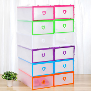 Shoe Box Storage Plastic Stackable Shoe Box Storage Organizer Transparent Clear Drop Dide