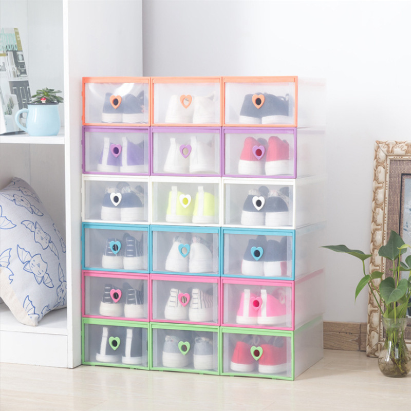 Shoe Box Storage Plastic Stackable Shoe Box Storage Organizer Transparent Clear Drop Dide