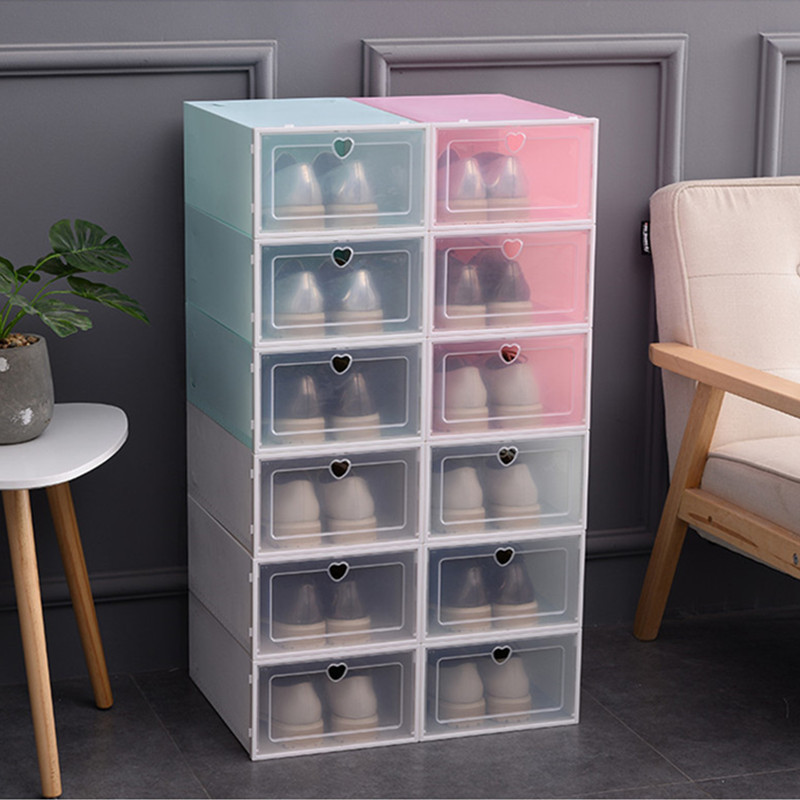 Existing Inventory Stackable Plastic Shoe Box Custom Box Shoes Flip Top Shoe Storage Organizer